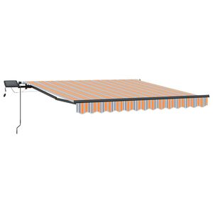 vidaXL Retraktilna tenda z LED lučmi večbarvno 300 x 250 cm blago