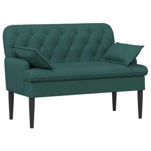 vidaXL Dvojnica s gumbi Temno zelena 111 x 68 x 80 cm Blago