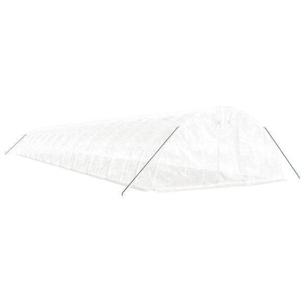 vidaXL Rastlinjak z jeklenim okvirjem bel 120 m&sup2; 24x5x2,3 m