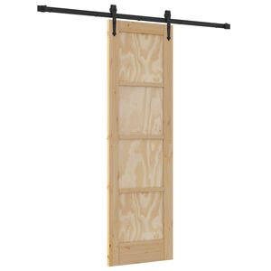 vidaXL Drsna vrata ORKDAL 61 x 198,5 cm Trdna borovina Naravna in črna