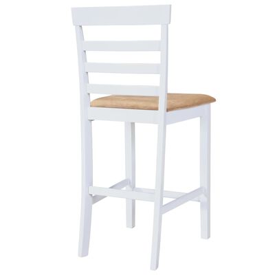 vidaXL Barska miza in stoli 5-delni komplet trden les naravna in bela