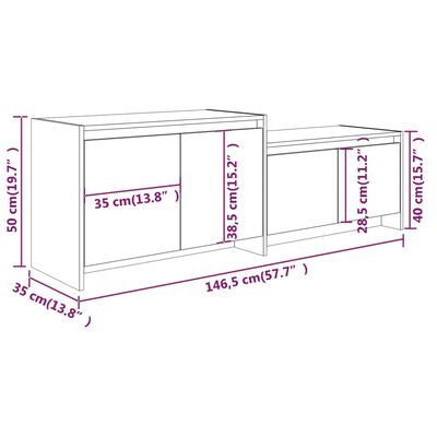 vidaXL TV omarica sonoma hrast 146,5x35x50 cm iverna plošča