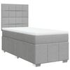 vidaXL Box spring postelja z vzmetnico svetlo siva 80x200 cm blago