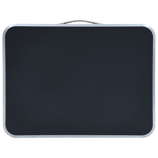 vidaXL Zložljiva miza za kampiranje siva iz aluminija 60x45 cm