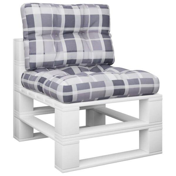 vidaXL Blazine za palete 2 kosov sivo karo blago