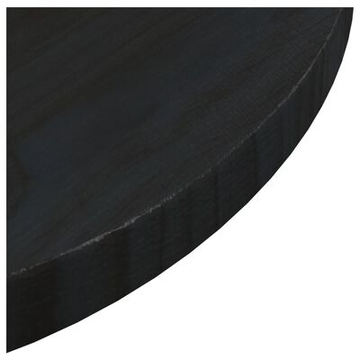 vidaXL Mizna plošča črna Ø40x2,5 cm trdna borovina