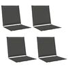 vidaXL Blazine za sedež in hrbet Poliester Antracit 47 x 45 x 2 cm