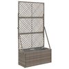vidaXL Vrtna sadilnika s treliso Siva 70 x 30 x 135 cm poli ratan