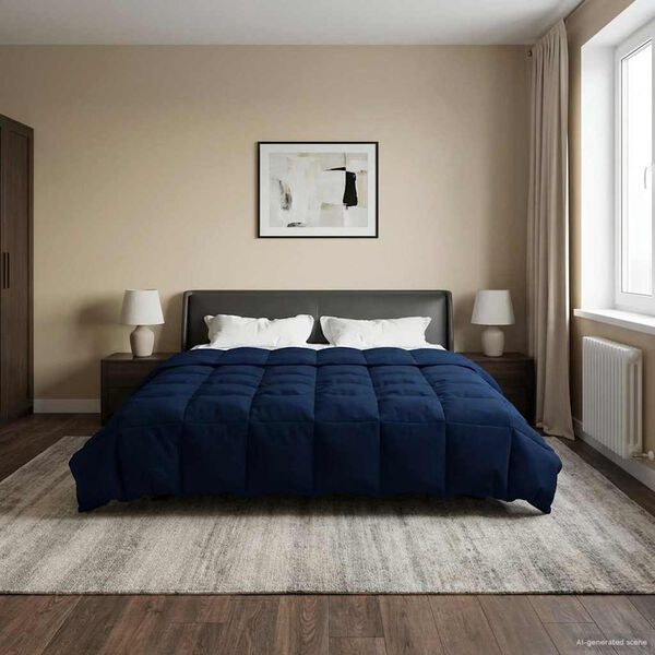 vidaXL Polna celoletna prevleka Temno modra 200 x 240 cm Mikrovlakna