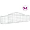 vidaXL Obokane gabion ko&scaron;are 4 kosi 200x30x40/60 cm pocinkano železo