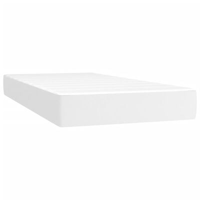vidaXL Box spring postelja z vzmetnico bel 120x190 cm umetno usnje