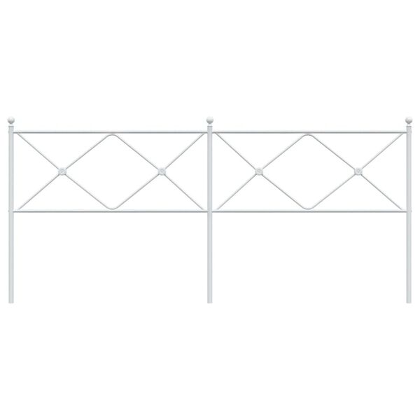 vidaXL Kovinsko vzglavje belo 193 cm