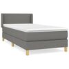 vidaXL Box spring postelja z vzmetnico temno siva 90x190 cm blago