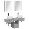 vidaXL Komplet omaric za kopalnico 5 pcs Siva Sonoma