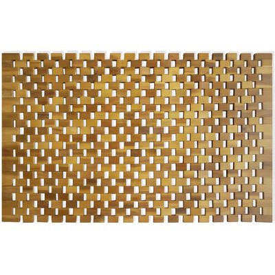 vidaXL Kopalniška preproga iz akacijevega lesa 80x50 cm mozaik