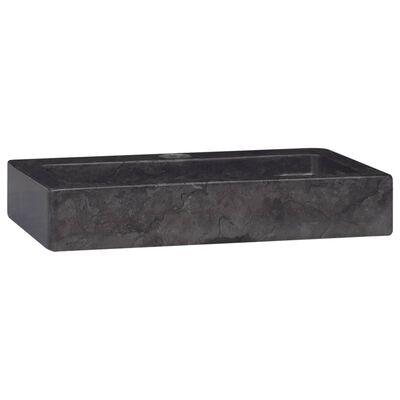 vidaXL Stenski umivalnik črn 38x24x6,5 cm marmor