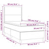 vidaXL Box spring postelja z vzmetnico moder 90x190 cm blago