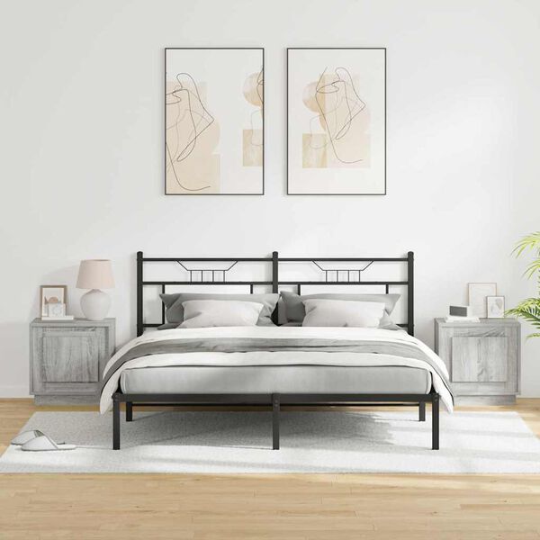 vidaXL Nočna omarica 2 pcs Siva 44 x 34,5 x 45 cm Konstruiran les