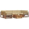 vidaXL Zunanja garnitura za sedenje z blazino 8 pcs Naravna in bež
