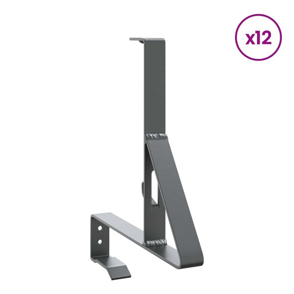 vidaXL Podpora za snežno pregrado 12 pcs Antracit 29,5 x 3 x 34,5 cm