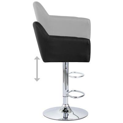 vidaXL Barski stolčki 2 kosa z naslonjali za roke črno umetno usnje
