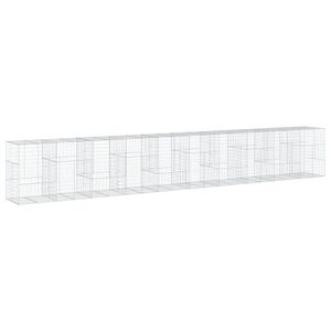 vidaXL Gabionska ko&scaron;ara s pokrovom 1000x100x150 cm pocinkano železo