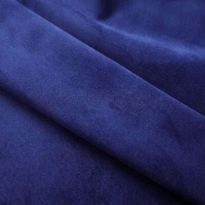 vidaXL Zatemnitvena zavesa z obročki žametna temno modra 290x245 cm