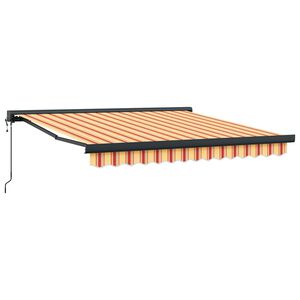 vidaXL Zložljiva tenda rumena in bela 3x2,5 m blago in aluminij