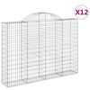 vidaXL Obokane gabion ko&scaron;are 12kosov 200x30x140/160cm pocinkano železo