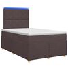 vidaXL Postelja boxspring z vzmetnico Temno rjava 120 x 200 cm Blago
