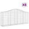 vidaXL Obokane gabion ko&scaron;are 8 kosov 200x30x80/100 cm cinkano železo