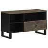 vidaXL TV omarica črna 80x33x46 cm trden mangov les