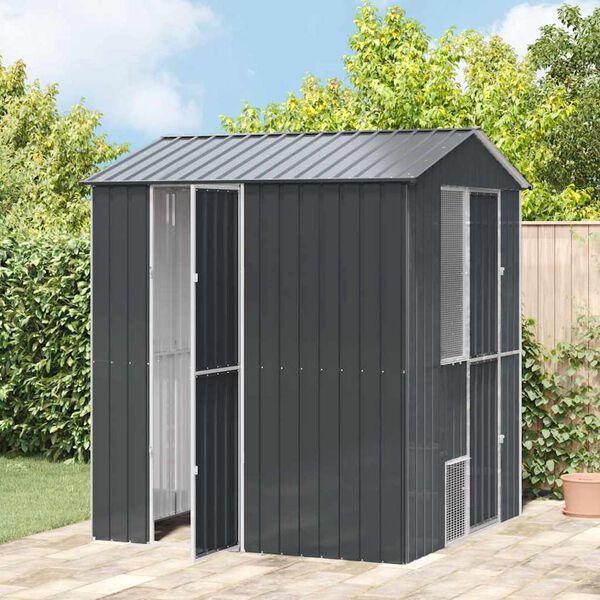 vidaXL Ptičnik Antracit 215 x 210 x 247 cm Pocinkano jeklo