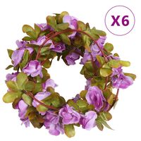 vidaXL Girlanda iz umetnega cvetja 6 kosov svetlo vijolična 250 cm