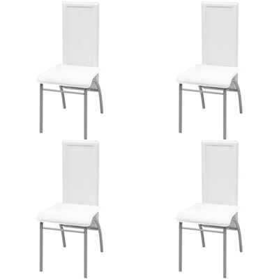 vidaXL Jedilni stoli 4 kosi belo umetno usnje