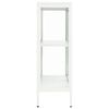vidaXL Stranska omarica bela 75x35x105 cm jeklo in steklo