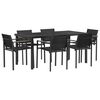 vidaXL Zunanji pohi&scaron;tveni set 7 pcs Črna in anthracit 160 x 80 x 73 cm
