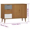 vidaXL Komoda MOLDE rjava 113x40x80 cm trdna borovina