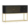 vidaXL Komoda črna in zlata 120x30x75 cm trden mangov les
