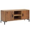 vidaXL TV omarica rjava 110x35x48 cm trdna borovina