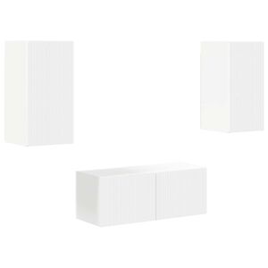 vidaXL Komplet TV omaric 6 pcs Bela Konstruiran les