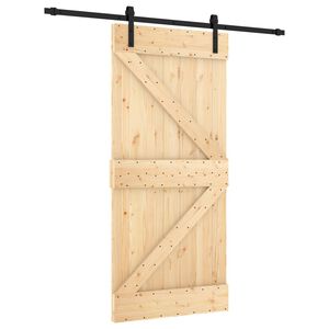 vidaXL Drsna vrata 95 x 210 cm Masiven borov les (neobdelan)