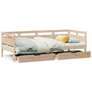 vidaXL Dnevna postelja s predali 90x190cm trdna borovina