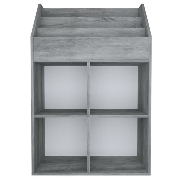 vidaXL Otroško stojalo za revije beton. sivo 71x30x114 cm iverna pl.