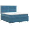 vidaXL Postelja boxspring z vzmetnico Modra 200 x 200 cm Žamet