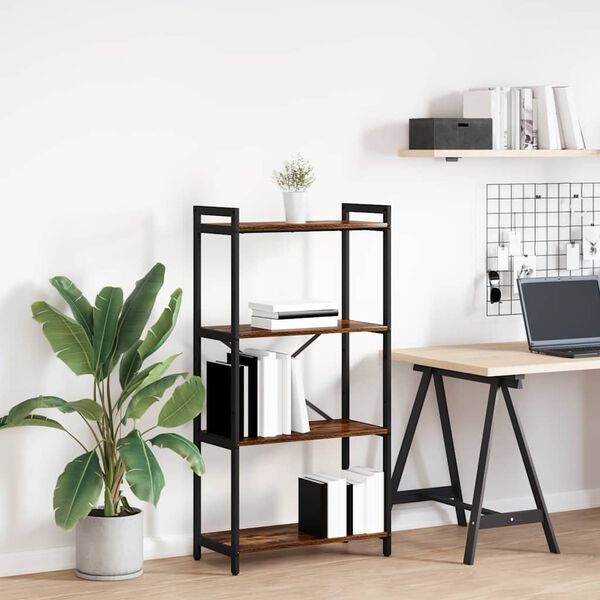 vidaXL Knjižna polica Dimljeni oreh 40 x 30 x 85 cm Konstruiran les