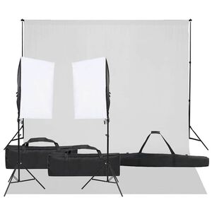 vidaXL Komplet za foto studio z lučmi in ozadjem