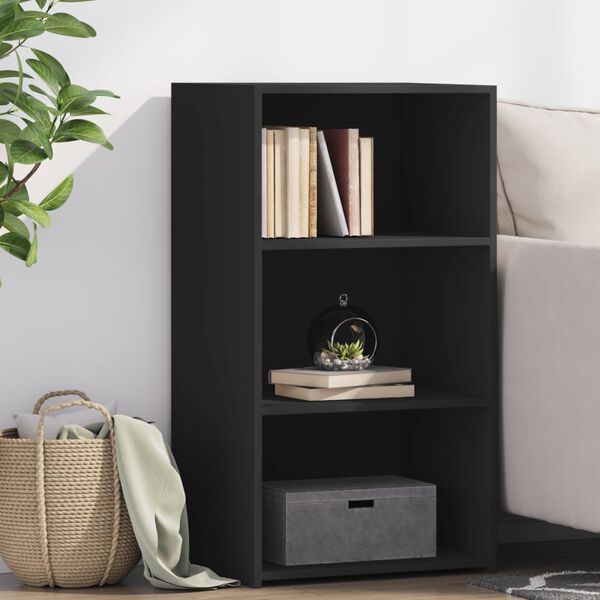 vidaXL Komoda črna 50x41x93 cm inženirski les