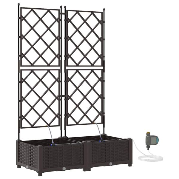 vidaXL Vrtni lonček 2 pcs Rjava Jeklo