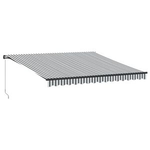 vidaXL Ročno zložljiva tenda z LED diodami antracit in bela 400x350 cm